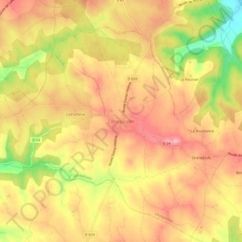 Carte topographique L'Hospitalet, altitude, relief