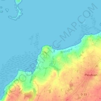 Carte topographique Saint-Laurent, altitude, relief