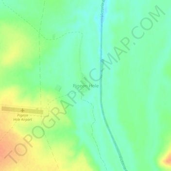 Carte topographique Pigeon Hole, altitude, relief