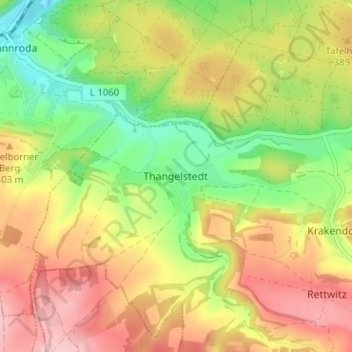 Carte topographique Thangelstedt, altitude, relief
