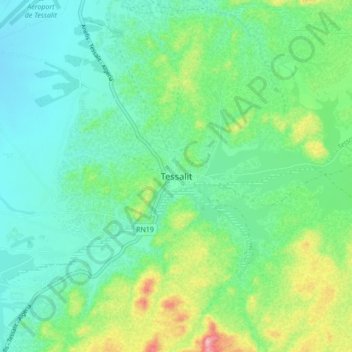 Carte topographique Tessalit, altitude, relief