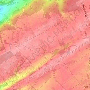 Carte topographique Reppe, altitude, relief