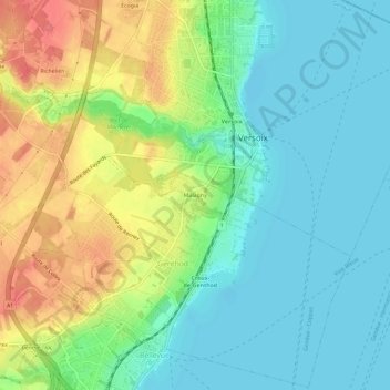 Carte topographique Malagny, altitude, relief