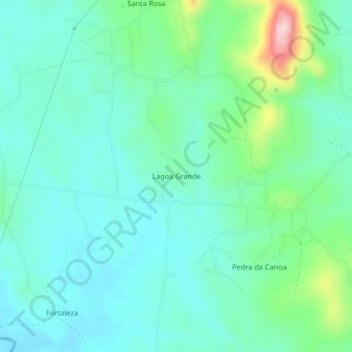 Carte topographique Lagoa Grande, altitude, relief