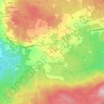 Carte topographique Hogne, altitude, relief