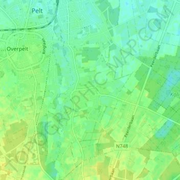 Carte topographique Herent, altitude, relief