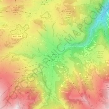 Carte topographique Saltria, altitude, relief