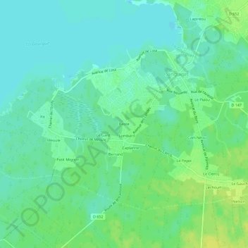 Carte topographique Basile, altitude, relief