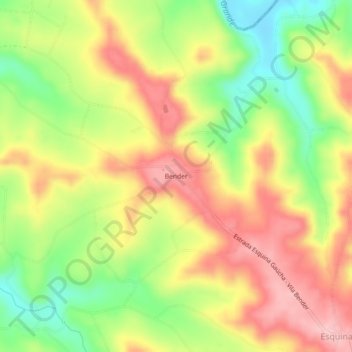 Carte topographique Bender, altitude, relief
