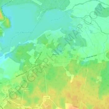 Carte topographique Mares, altitude, relief
