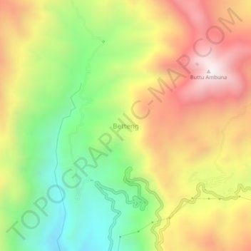 Carte topographique Betteng, altitude, relief