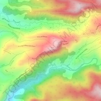 Carte topographique Morne des Cadets, altitude, relief