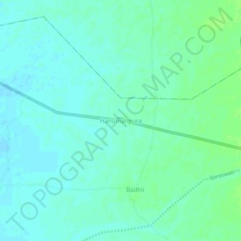 Carte topographique Hanumanpura, altitude, relief