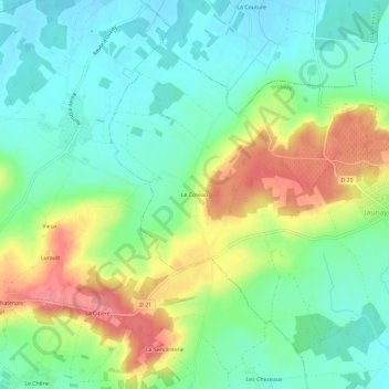 Carte topographique Le Coteau, altitude, relief
