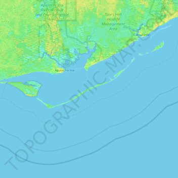 Carte topographique Saint George Island, altitude, relief