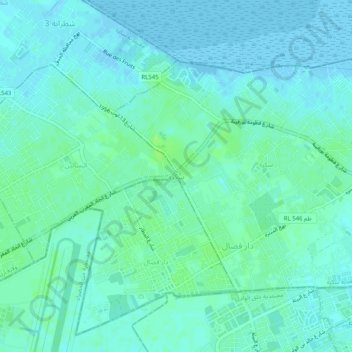 Carte topographique La Soukra, altitude, relief