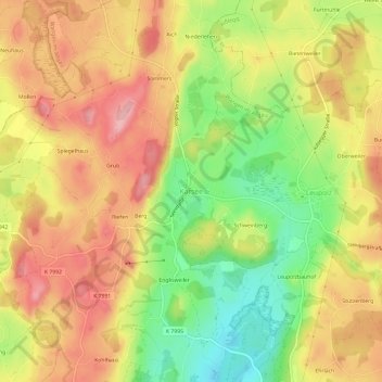 Carte topographique Karsee, altitude, relief