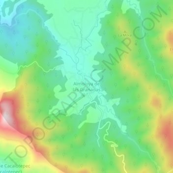 Carte topographique Almoloya de las Granadas, altitude, relief