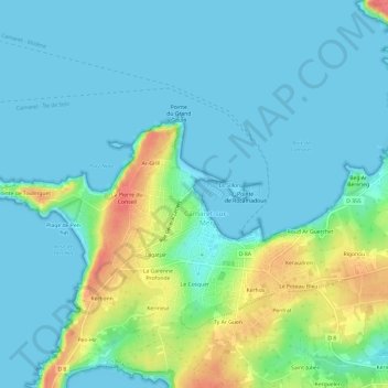 Carte topographique Le Sillon, altitude, relief