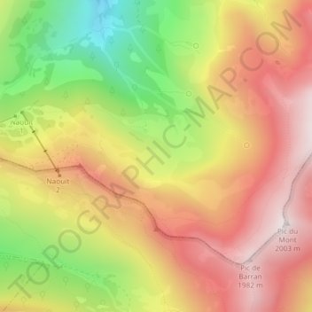 Carte topographique Naouit, altitude, relief
