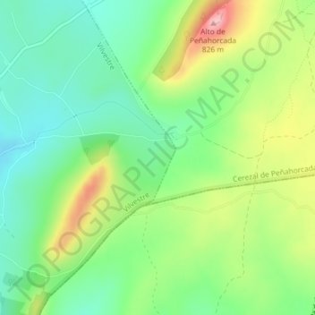 Carte topographique Tras la Sierra, altitude, relief