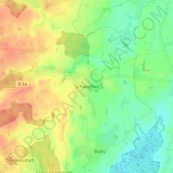 Carte topographique Schwochel, altitude, relief