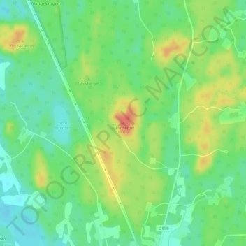 Carte topographique Malmberget, altitude, relief