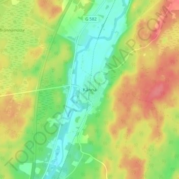 Carte topographique Kånna, altitude, relief