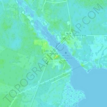 Carte topographique West Bay, altitude, relief