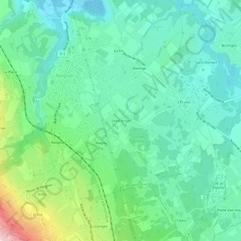 Carte topographique Saint-Ange, altitude, relief