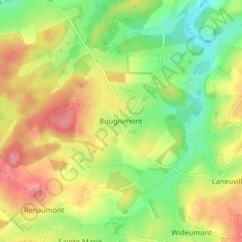 Carte topographique Bougnimont, altitude, relief