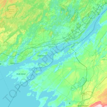 Carte topographique Bass Rock, altitude, relief
