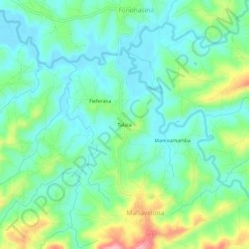 Carte topographique Talata, altitude, relief