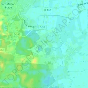 Carte topographique Routhiauville, altitude, relief