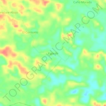 Carte topographique Fajardo, altitude, relief