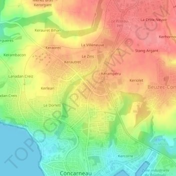 Carte topographique La Maison Blanche, altitude, relief