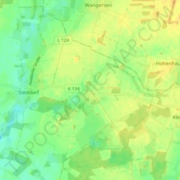 Carte topographique Sellhorn, altitude, relief