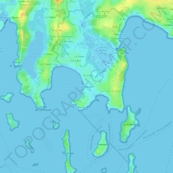 Carte topographique Le Paludo, altitude, relief