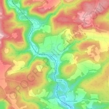 Carte topographique Oberschmeien, altitude, relief