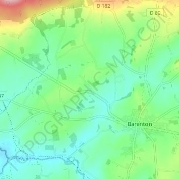 Carte topographique La Huttière, altitude, relief