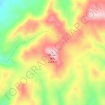 Carte topographique Winter Hills, altitude, relief