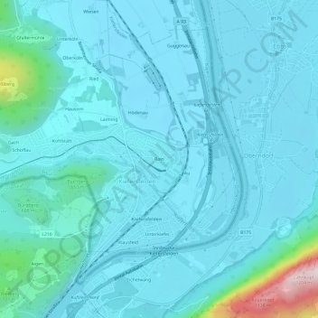 Carte topographique Rain, altitude, relief
