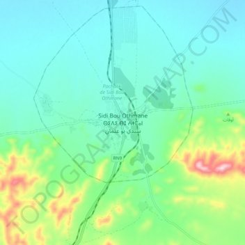 Carte topographique Sidi Bou Othmane, altitude, relief