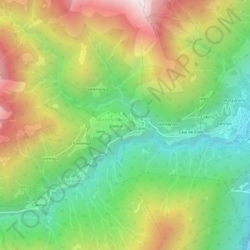 Carte topographique Croppo, altitude, relief