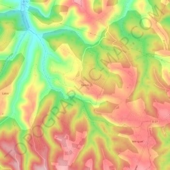 Carte topographique Flottes, altitude, relief