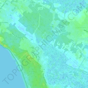 Carte topographique Le Deu, altitude, relief