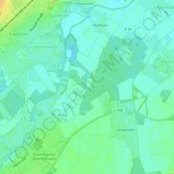 Carte topographique Heckstraße, altitude, relief