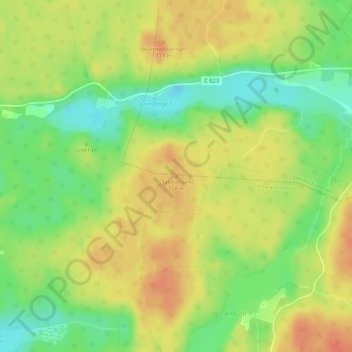 Carte topographique Tallmossen, altitude, relief