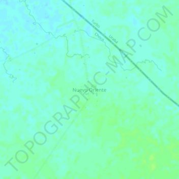 Carte topographique Nuevo Oriente, altitude, relief