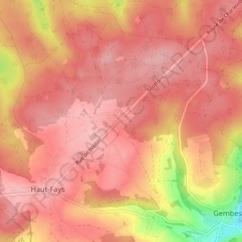 Carte topographique Les Scottons, altitude, relief